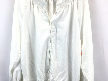 Blouse Long Sleeve By Democracy In White, Size: 1x For Cheap