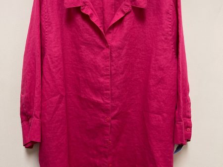 Blouse Long Sleeve By Chicos In Pink, Size: 2x on Sale