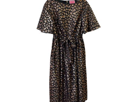 Dress Designer By Kate Spade In Black & Gold, Size:Xs Fashion