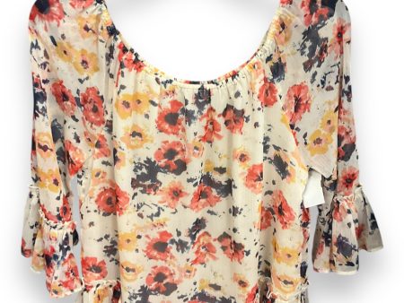 Blouse 3 4 Sleeve By Lucky Brand In Floral Print, Size: M Cheap