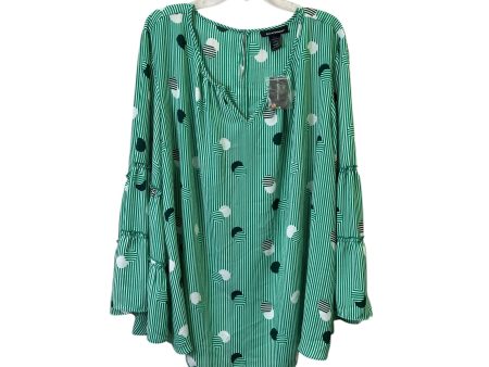 Top 3 4 Sleeve Basic By Ashley Stewart In Green, Size:3X Online