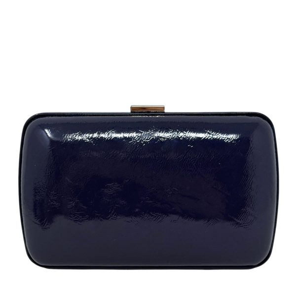 Soho Hard Case Patent Clutch Luxury Designer By Gucci In Navy, Size: Small For Discount