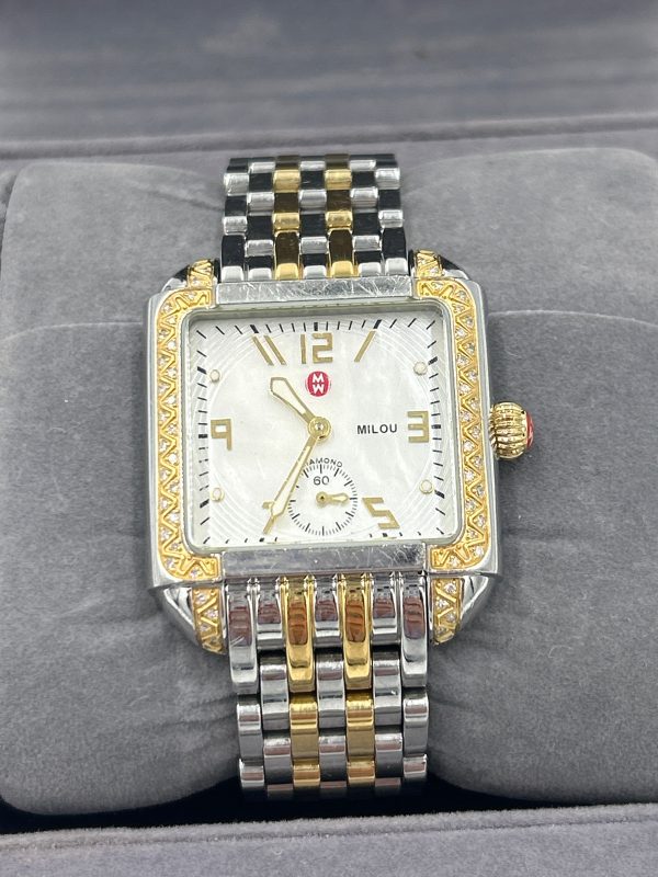 Michele Milou 33MM Diamond Designer Watch With Box Sale