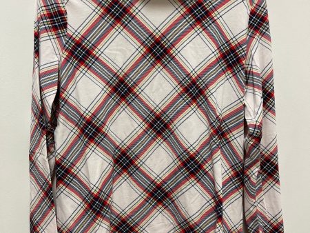 Top Long Sleeve By Talbots In Plaid Pattern, Size: L For Cheap