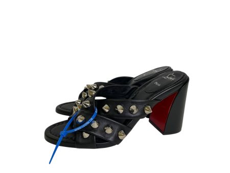 Sandals Luxury Designer By Christian Louboutin In Black, Size:9.5 Hot on Sale