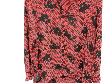 Blouse Long Sleeve By Dana Buchman In Black & Red, Size: M Online