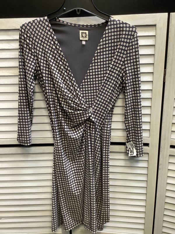 Dress Casual Midi By Anne Klein In Grey, Size: Xs Supply