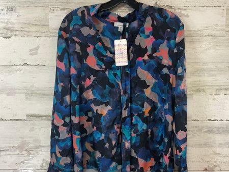 Blouse Long Sleeve By Allison Joy In Blue, Size: M For Cheap