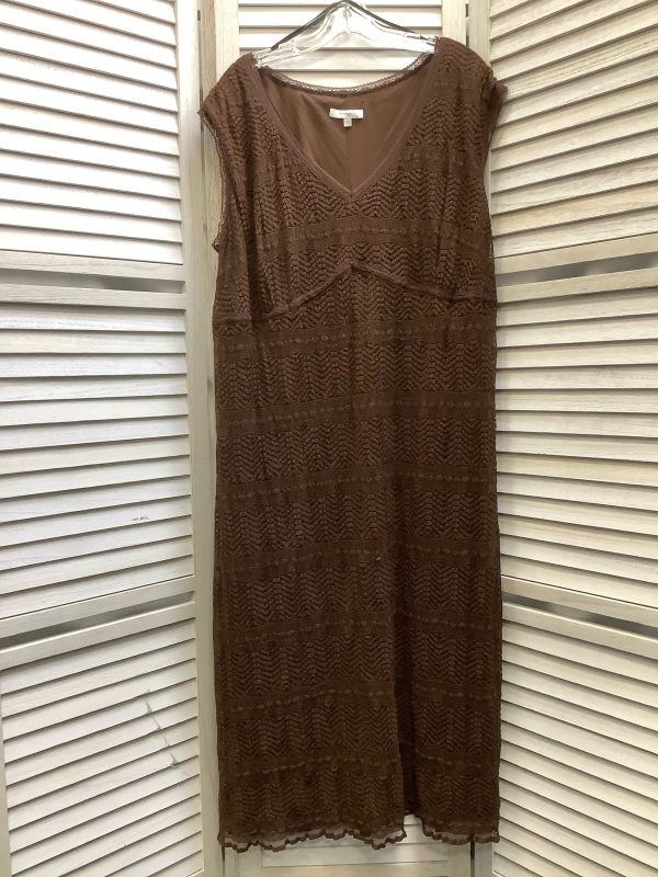 Brown Dress Casual Midi Dressbarn, Size 24 Online now