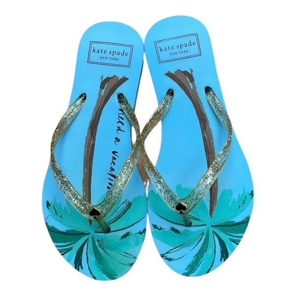 Aqua Sandals Flip Flops Kate Spade, Size 7 For Cheap