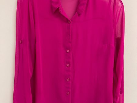 Blouse Long Sleeve By Express In Pink, Size: S Online Sale